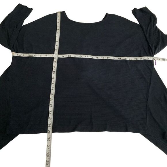 1. State Blouse Round Neck Twist Wrap V Back Oversized Navy Blue Women Medium - Picture 5 of 9